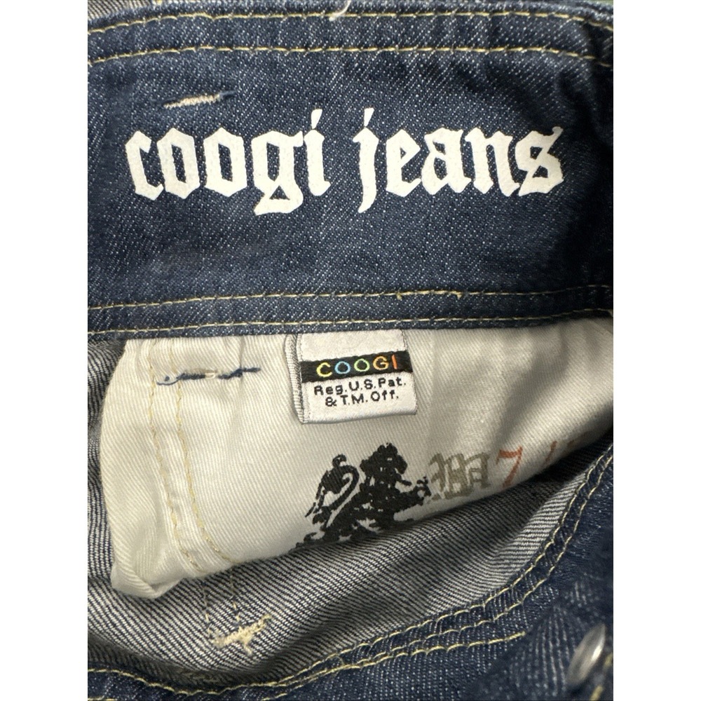 Vtg COOGI Jeans Womens 7/8 Denim Overalls Dress Rainbow Embroidery Y2K GUC - Picture 6 of 11
